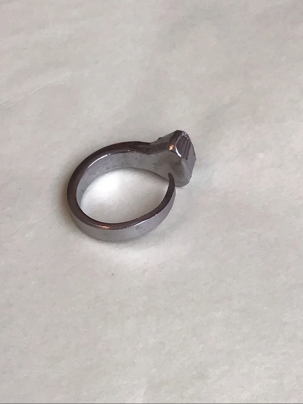 Vintage Nail Ring, Silver-toned